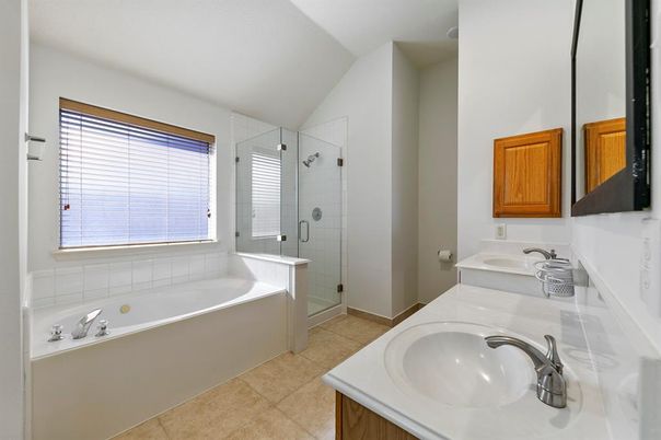 Bathroom, Dual Sink Vanities, Glass Shower, Interior