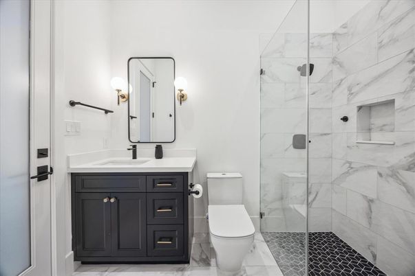 Bathroom, Glass Shower, Interior, Marble, Marble Walls