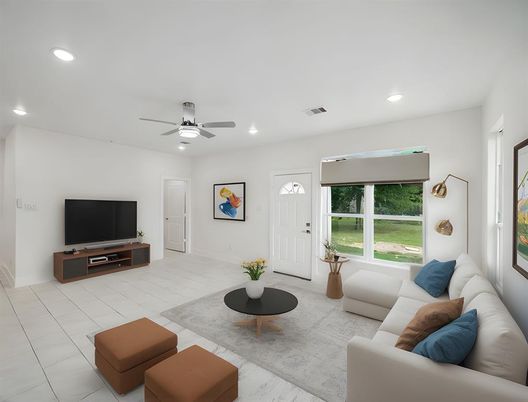 Interior, Living room, Recessed Lighting