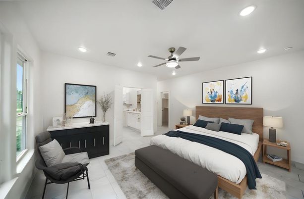 Bedroom, Interior, Recessed Lighting