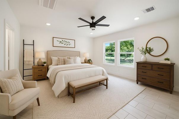 Bedroom, Interior, Recessed Lighting