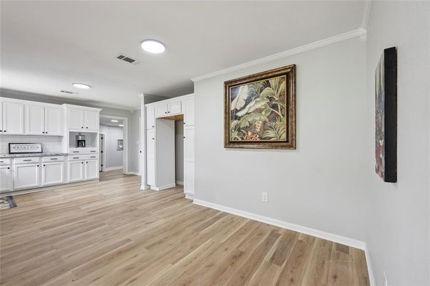 Interior, Kitchen, Recessed Lighting, Wood Texture Flooring