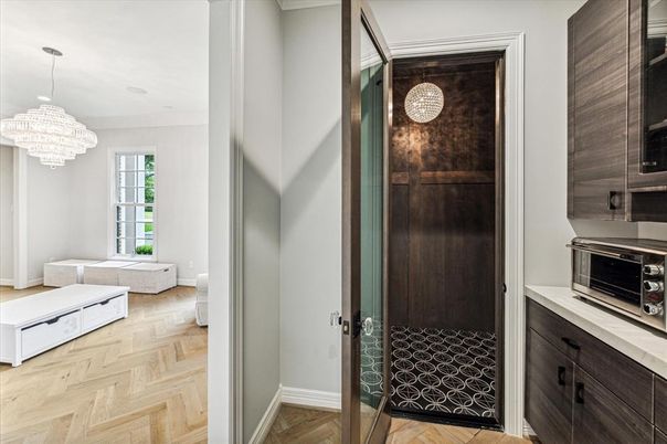 Chandelier, Interior, Wood Texture Flooring