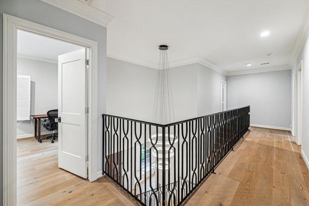 Home Office, Interior, Pendant Lights, Recessed Lighting, Wood Texture Flooring