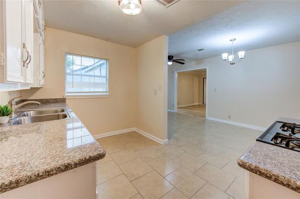 Chandelier, Empty room, Interior, Kitchen