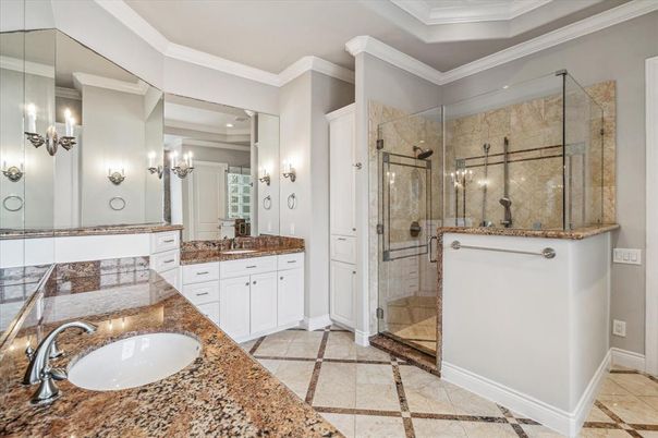 Bathroom, Dual Sink Vanities, Glass Shower, Interior