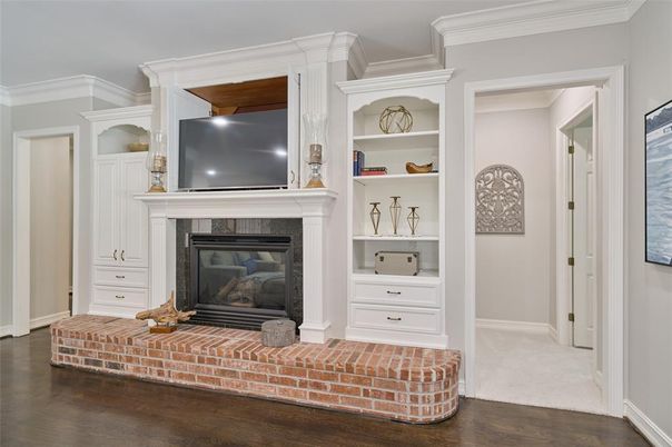 Fireplace, Interior, Wood Texture Flooring