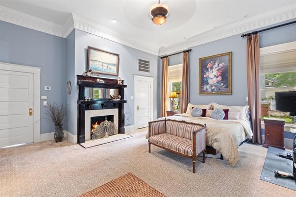 Bedroom, Fireplace, Interior, Recessed Lighting