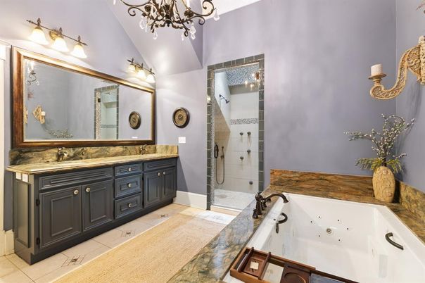 Bathroom, Dual Sink Vanities, Glass Shower, Interior