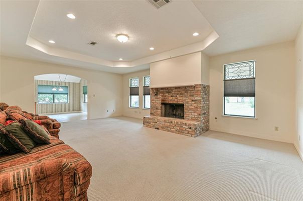 Fireplace, Interior, Living room, Recessed Lighting
