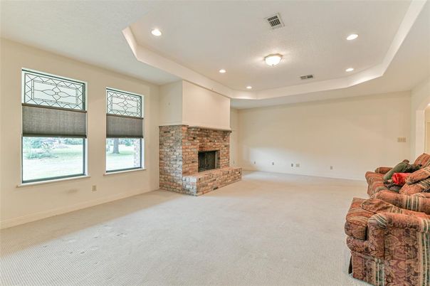 Empty room, Fireplace, Interior, Recessed Lighting