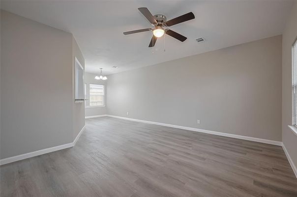 Chandelier, Empty room, Interior, Wood Texture Flooring