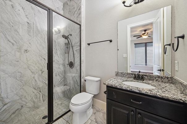 Bathroom, Glass Shower, Interior, Marble, Marble Walls