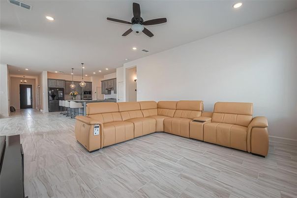 Interior, Kitchen, Living room, Marble, Pendant Lights, Recessed Lighting