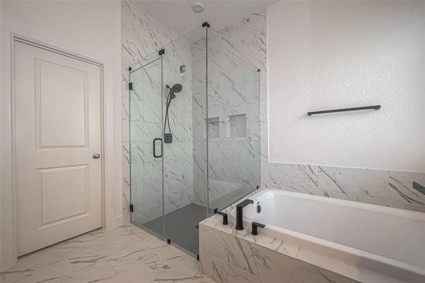 Bathroom, Glass Shower, Interior, Marble, Marble Walls