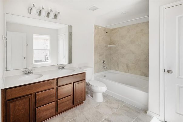 Bathroom, Dual Sink Vanities, Glass Shower, Interior