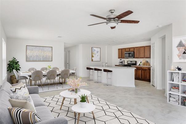 Dining room, Interior, Kitchen, Living room, Stainless Steel Appliances