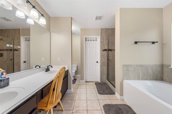 Bathroom, Dual Sink Vanities, Glass Shower, Interior