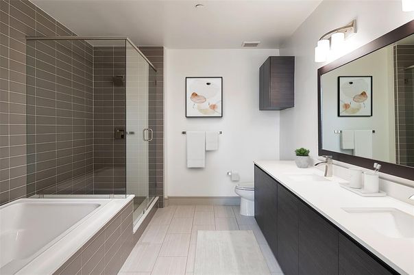 Bathroom, Dual Sink Vanities, Glass Shower, Interior