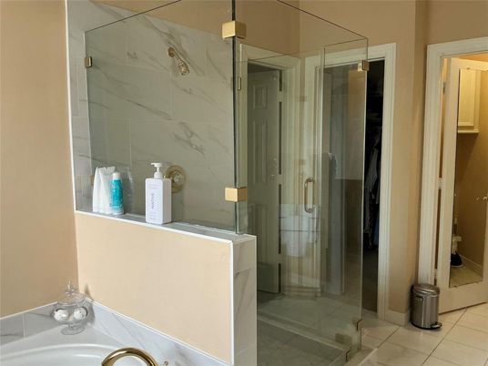 Bathroom, Glass Shower, Interior, Marble Walls