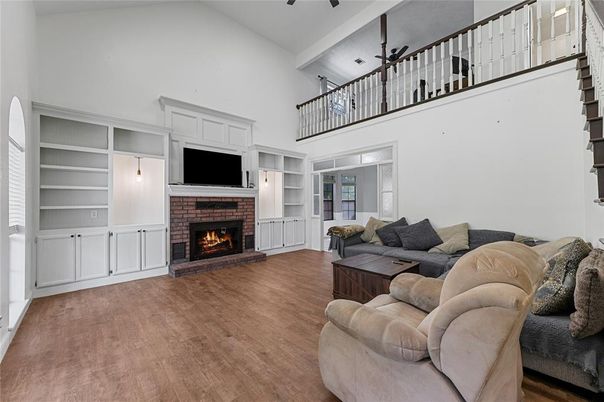 Fireplace, Interior, Living room, Wood Texture Flooring