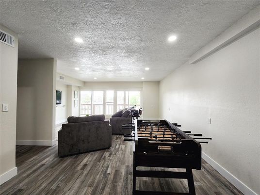 Game Room, Interior, Living room, Recessed Lighting, Wood Texture Flooring