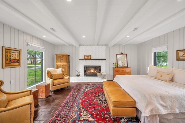 Bedroom, Fireplace, Interior, Recessed Lighting