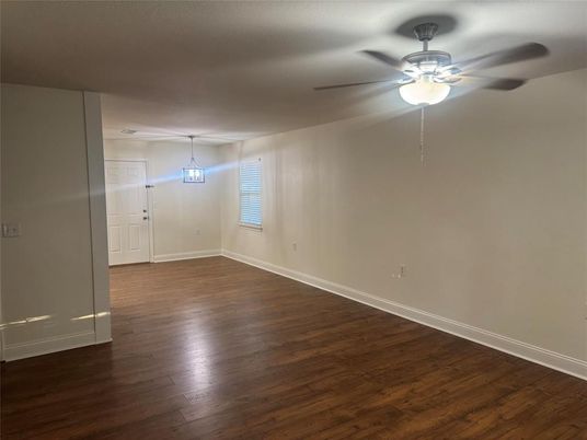 Empty room, Interior, Pendant Lights, Wood Texture Flooring