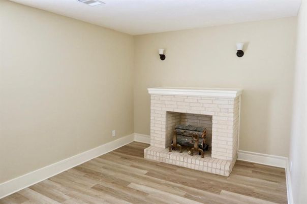 Empty room, Fireplace, Interior, Wood Texture Flooring