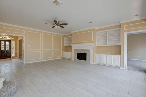 Empty room, Fireplace, Interior, Wood Texture Flooring