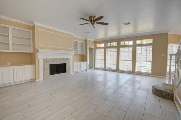 Empty room, Fireplace, Interior, Wood Texture Flooring