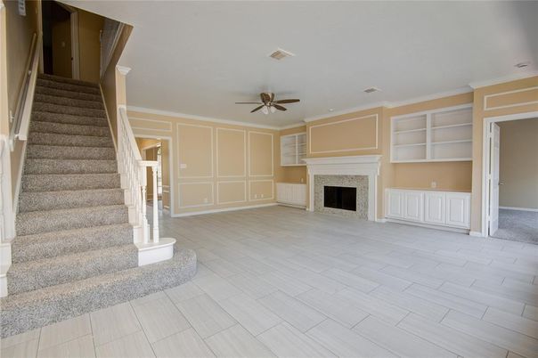 Empty room, Fireplace, Interior, Wood Texture Flooring