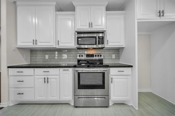 Interior, Kitchen, Stainless Steel Appliances, Wood Texture Flooring