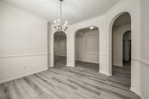 Chandelier, Empty room, Interior, Wood Texture Flooring
