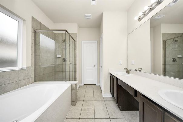 Bathroom, Dual Sink Vanities, Glass Shower, Interior