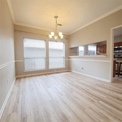 Chandelier, Empty room, Interior, Kitchen, Wood Texture Flooring