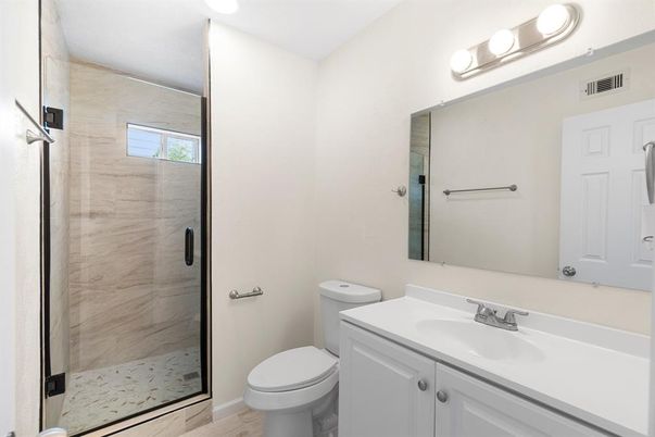 Bathroom, Glass Shower, Interior, Marble Walls