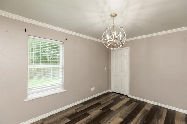 Chandelier, Empty room, Interior, Pendant Lights, Wood Texture Flooring
