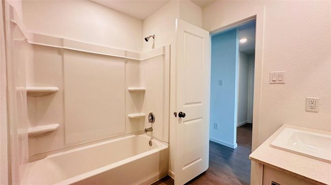 Bathroom, Interior, Wood Texture Flooring