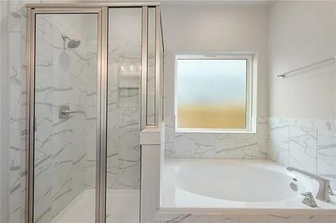 Bathroom, Glass Shower, Interior, Marble Walls