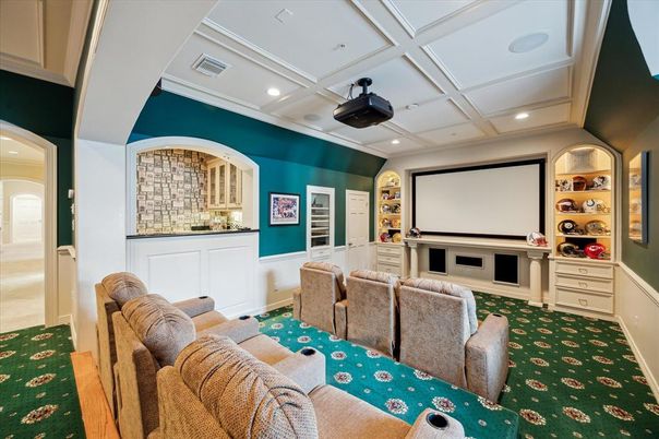Home Theatre Room, Interior, Projection Screen, Recessed Lighting, Theatre Room