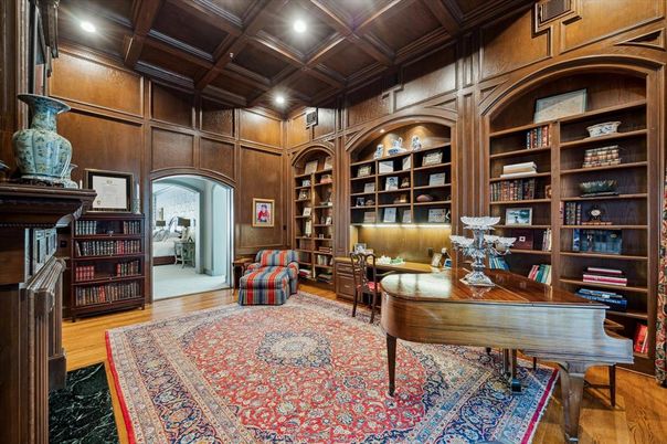 Interior, Piano, Recessed Lighting, Wooden Beams, Wooden Ceilings, Wood Texture Flooring, Wooden Walls