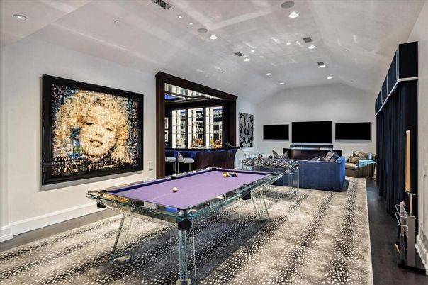 Billiard Table, Game Room, Interior, Living room, Recessed Lighting