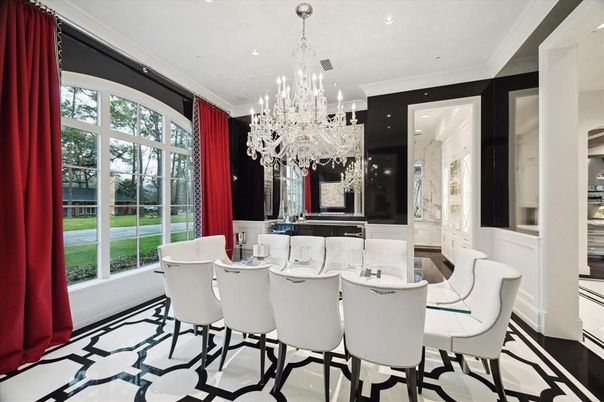 Chandelier, Dining room, Interior, Recessed Lighting