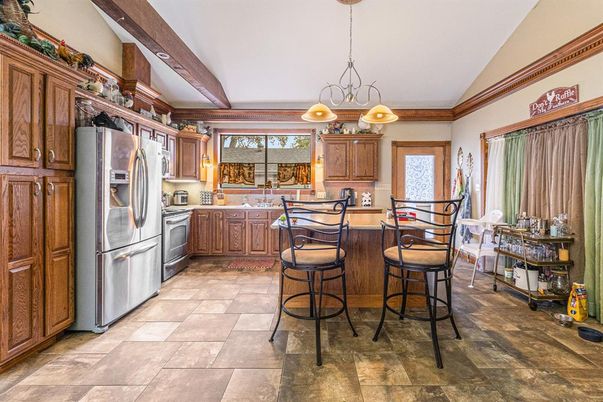 Interior, Kitchen, Stainless Steel Appliances, Wooden Beams