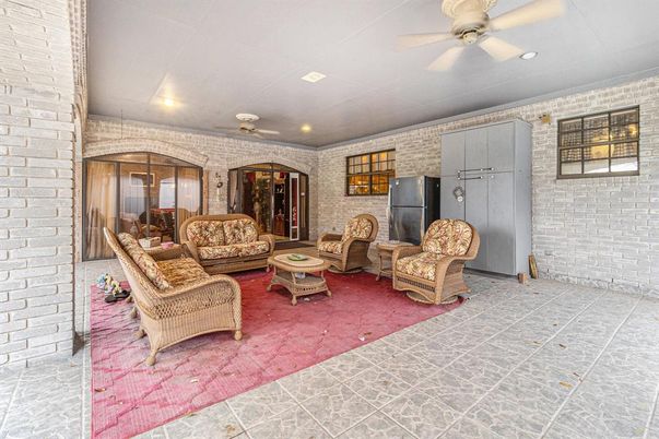 Interior, Living room, Recessed Lighting, Stone Walls