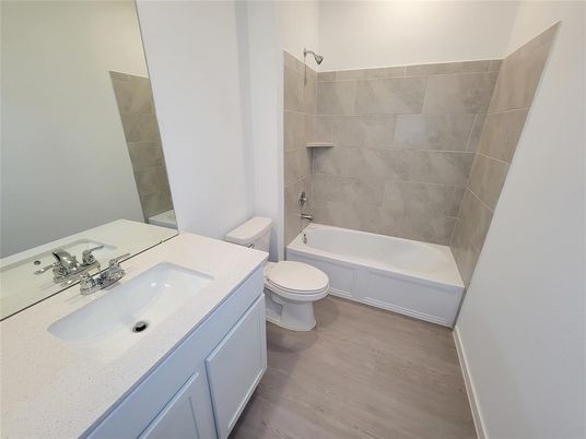 Bathroom, Dual Sink Vanities, Interior, Wood Texture Flooring