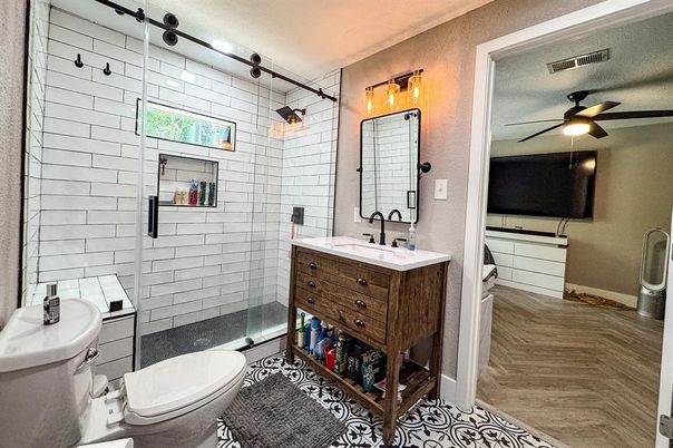 Bathroom, Interior, Wood Texture Flooring