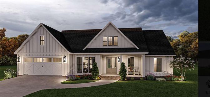 Attached, Exterior, Facade, Farmhouse