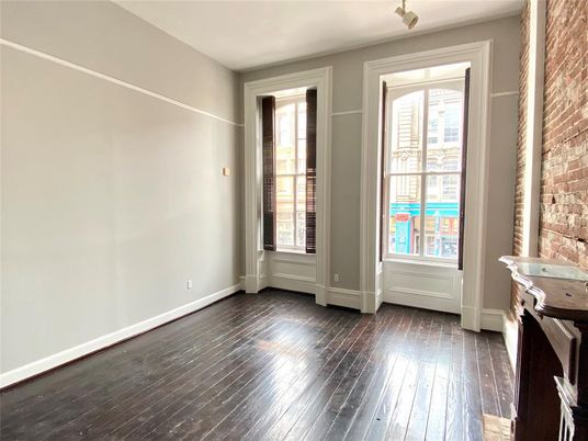 Empty room, Interior, Stone Walls, Wood Texture Flooring